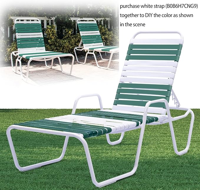 LukLoy 50ft Long Vinyl Straps for Patio Chairs Repair 2" Wide Patio Furniture Replacement Straps, Dark Green