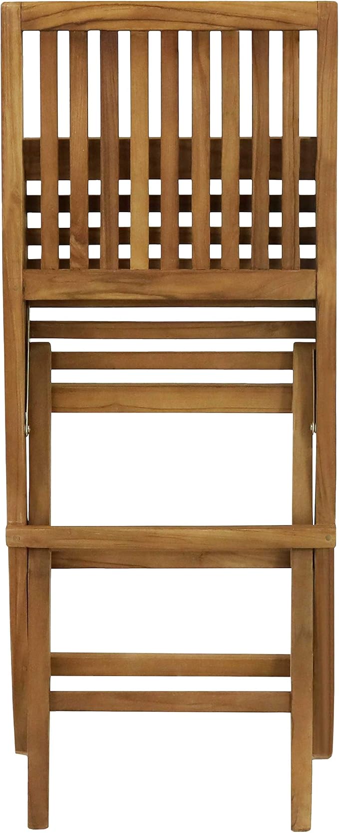Sunnydaze Foldable Teak Wood Outdoor Chairs – Folding Patio Chair Set of 2 for Deck or Balcony – Wooden Teak Furniture with Light Finish
