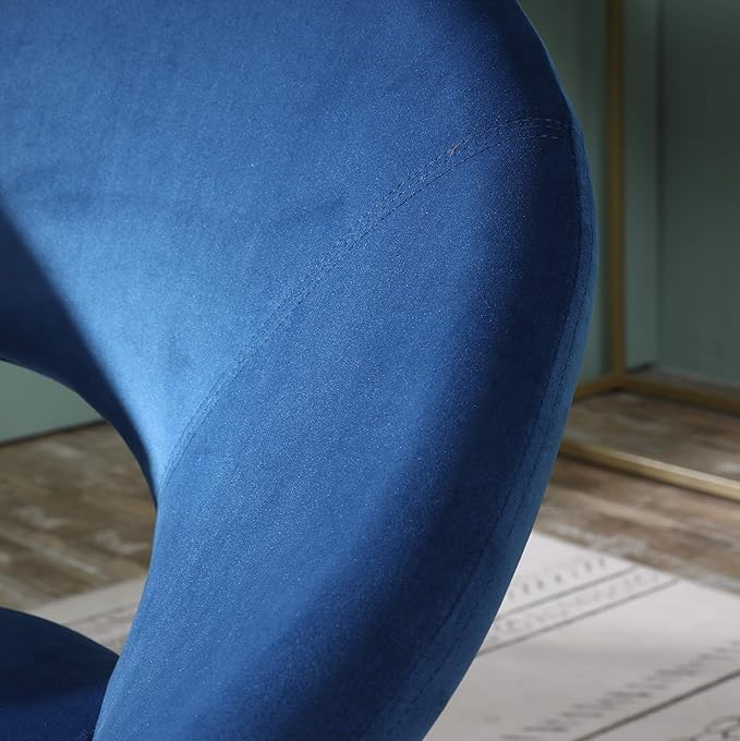 Roundhill Furniture Slatina Silky Velvet Upholstered Accent Chair with Gold Tone Finished Base, Blue