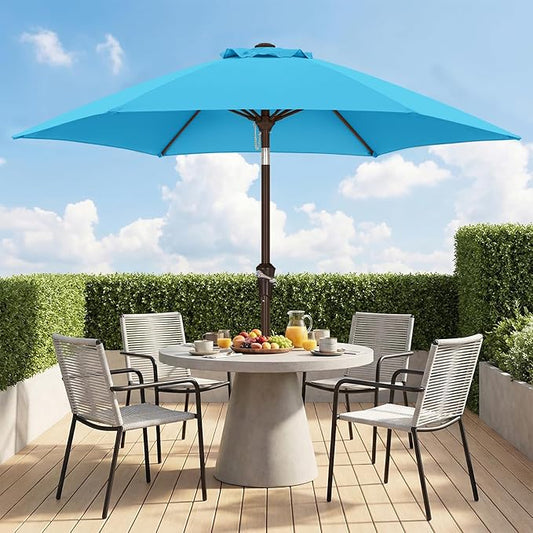 ABCCANOPY 7.5FT OutdoorPatio Umbrella, UV Protection Table Umbrella w/Crank for Easy Set Up, Suitable for Garden, Lawn, Deck & Backyard (Turquoise)
