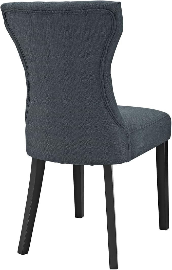 Modway Silhouette Modern Tufted Upholstered Fabric Parsons Kitchen and Dining Room Chair in Gray
