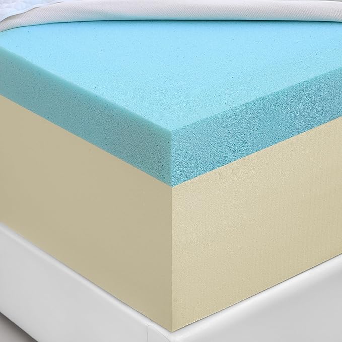 Furinno Tidur Cooling Gel Memory Foam Mattress, 8 Inch, King, White