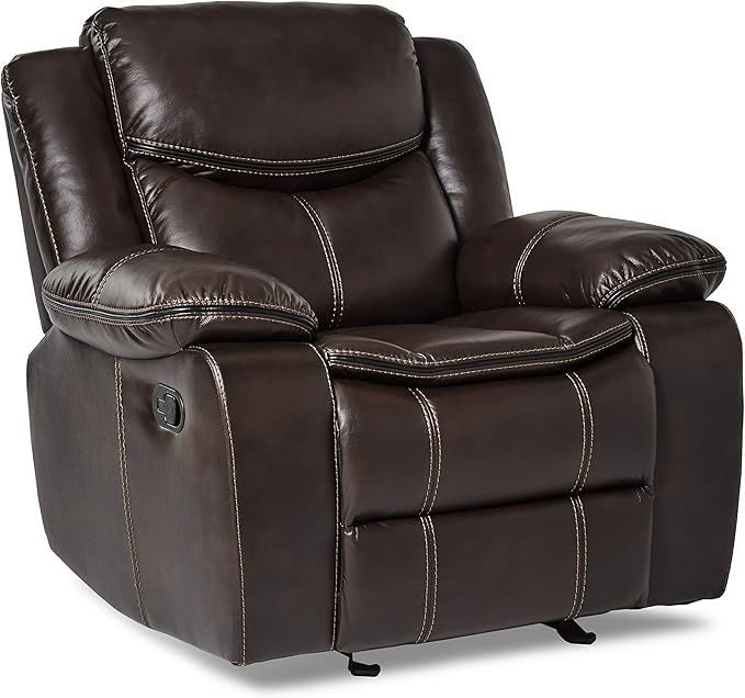 Lexicon Bay Manual Glider Reclining Chair, Dark Brown