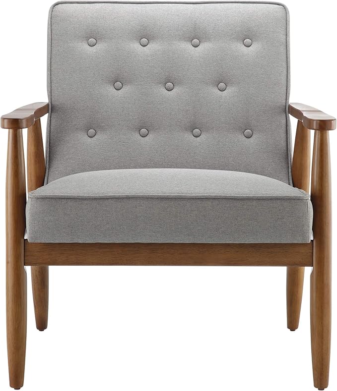 Ball & Cast Tufted Fabric Accent Chair 27.5"W x 29.8"D x 33.25"H Grey Set of 1
