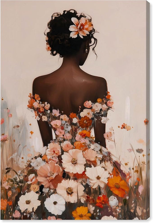 Autumn Bloom Dress Canvas Print Fashion Wall Decor by Art Remedy, Gallery Wrapped, 30 x 45