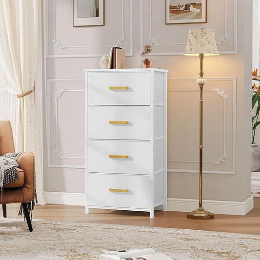 DWVO Dresser with 4 Drawers - Fabric Storage Tower, Organizer Unit for Living Room, Hallway, Closets