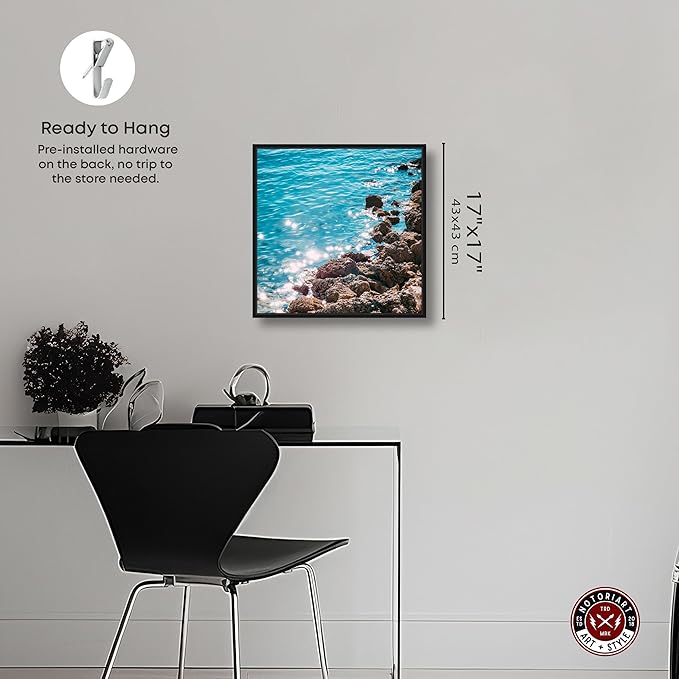 Italian Summer Landscape Photography Canvas Wall Art by Notoriart, Black Floater Frame, 16"x16"