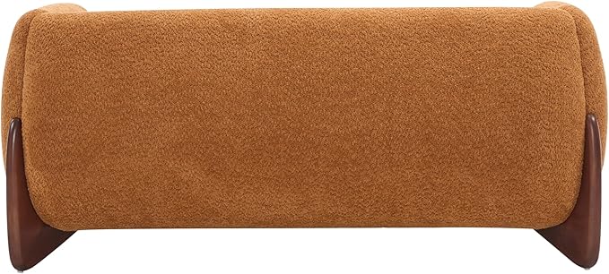 Christopher Knight Home Alma 63" Boucle Loveseat with Wood Legs, 2 Seater Sofa Couches for Living Room, Upholstered Couch Chair, Soft Seating Lounge Sofa Chair, Cozy Loveseat with Armrest, Caramel