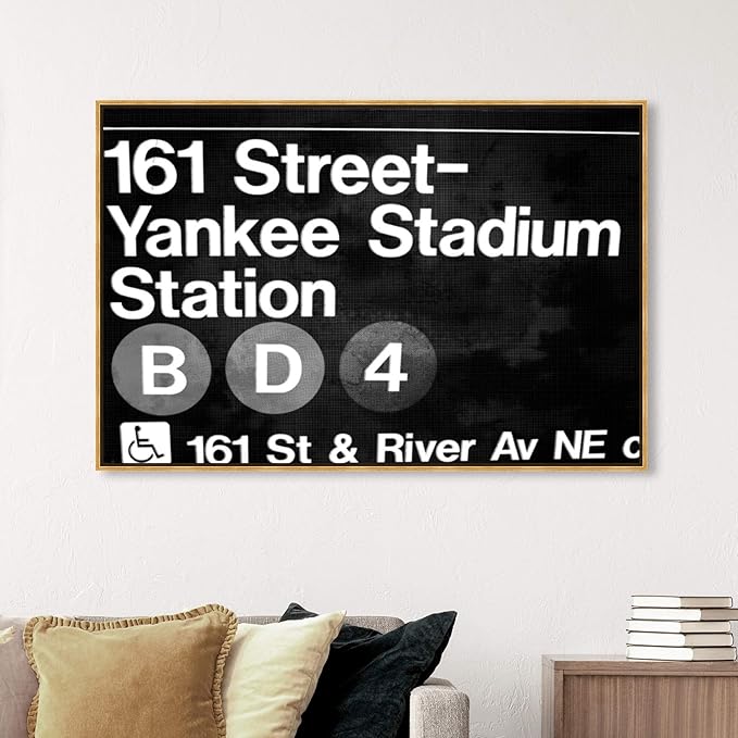 Cities and Skylines Framed Wall Art Canvas Prints 'Yankee Stadium' United States Cities