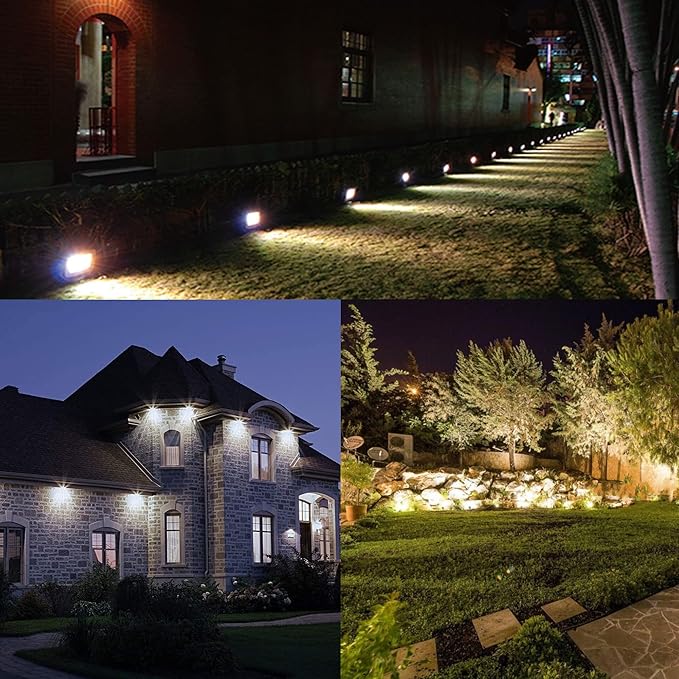 2Pack Dusk to Dawn 60W Outdoor LED Flood Light with 1/2" Knuckle Mount (Plate Included), 5000K 7800LM 120V, ETL Waterproof LED Security Flood Lighting for Sign/Flagpole/Tree/Yards/Advertising Boards