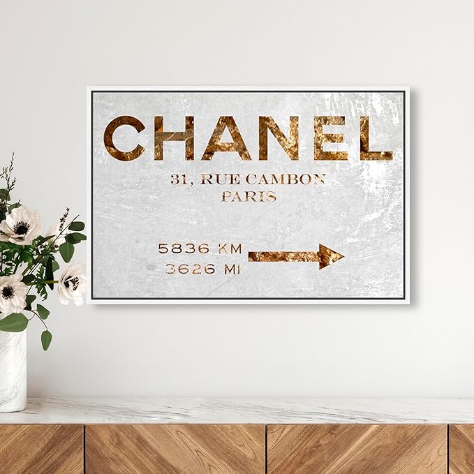 The Oliver Gal Artist Co. Contemporary 16 in x 24 in Paris Couture Luxury Framed Canvas Wall Art Bedroom Gold