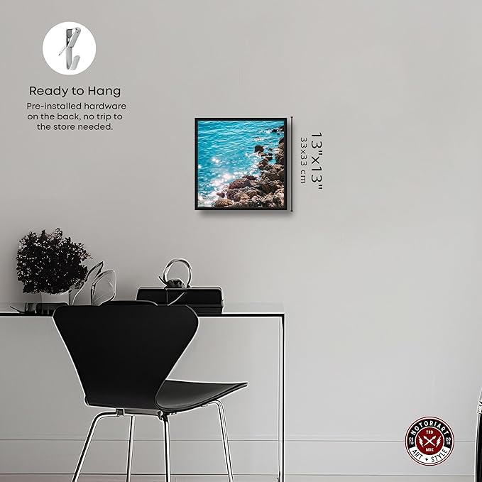 Italian Summer Landscape Photography Canvas Wall Art by Notoriart, Black Floater Frame, 12"x12"