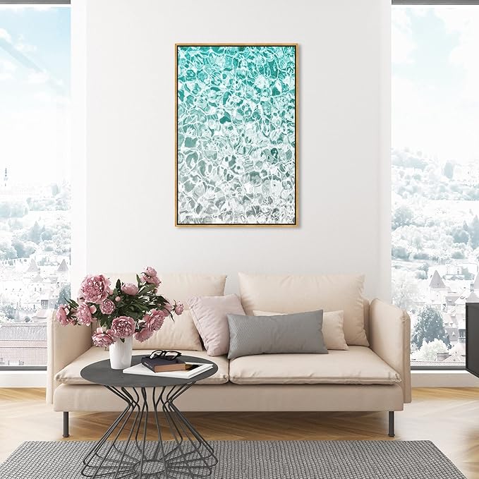The Oliver Gal Artist Co. Nautical and Coastal Wall Art Framed Canvas Prints 'Clear Aqua Waters' Coastal