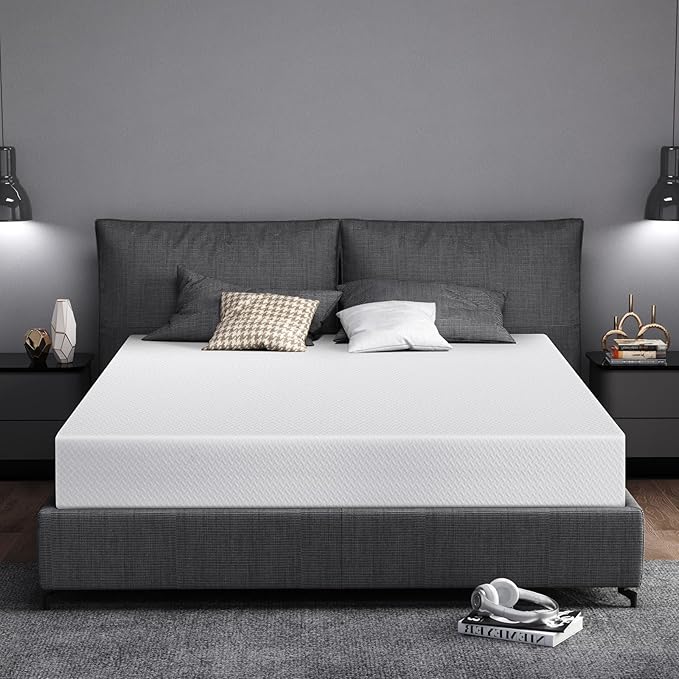 Extra Firm Mattress Full Size 8 Inch with Tencel Cover, Premier Cooling Green Tea/Gel Memory Foam Mattresses in Box, Medium Firm to Extra Firm-Mattress for Back Pain, CertiPUR-US, in USA, 75'' x 54''