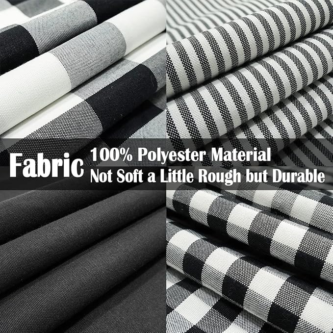 CARRIE HOME Black and White Buffalo Plaid Outdoor Throw Pillow Covers 18x18 Set of 4 Buffalo Check Farmhouse Decor for Couch Room and Front Porch