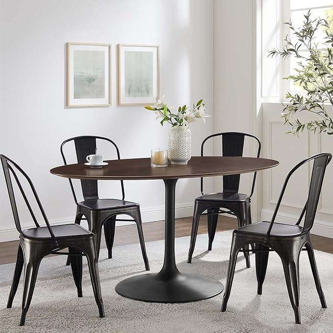 Modway Lippa Dining Table, 60", Black Cherry Walnut