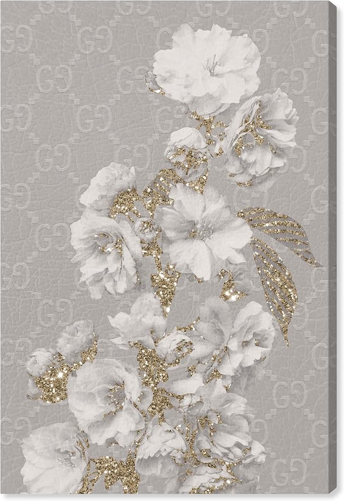 Art Remedy Floral in Classic Fashion Canvas Delicate Farmhouse Wall Art, Gallery Wrapped, 24" x 36"