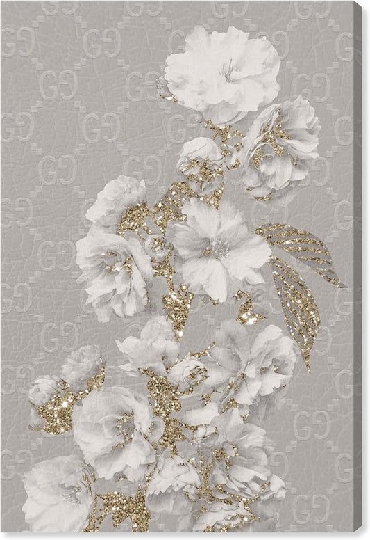 Art Remedy Floral in Classic Fashion Canvas Delicate Farmhouse Wall Art, Gallery Wrapped, 30" x 45"