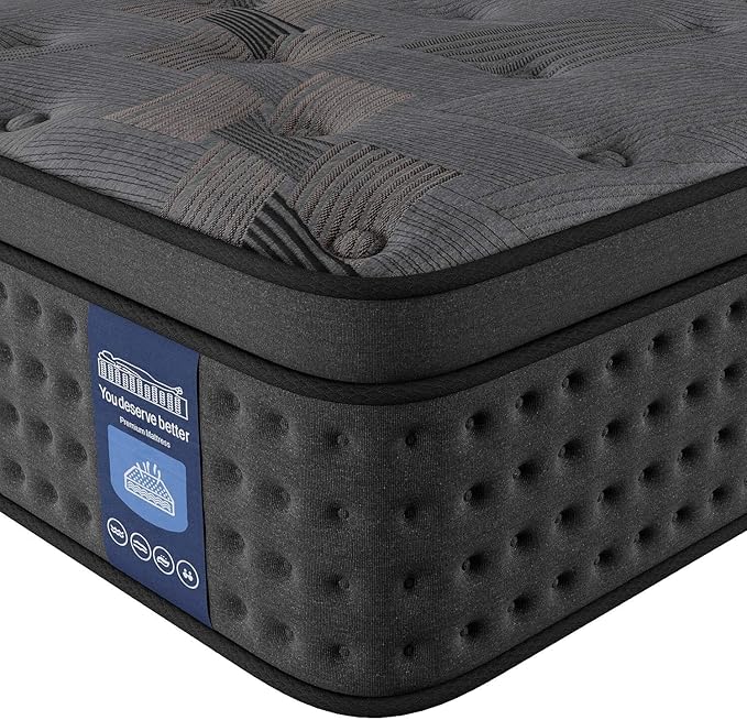 Full Size Mattress, 10 Inch Hybrid Mattress in a Box, Memory Foam and Individual Pocket Springs,Zoned Support,Fiberglass Free, Soft and Breathable.