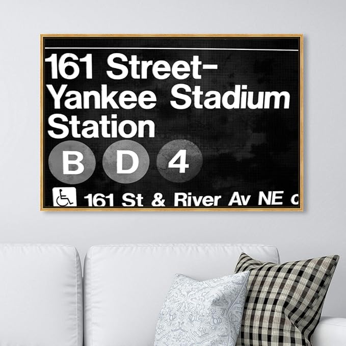 Cities and Skylines Framed Wall Art Canvas Prints 'Yankee Stadium' United States Cities