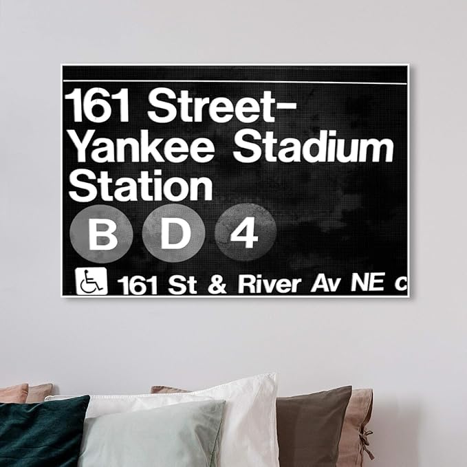Cities and Skylines Framed Wall Art Canvas Prints 'Yankee Stadium' United States Cities