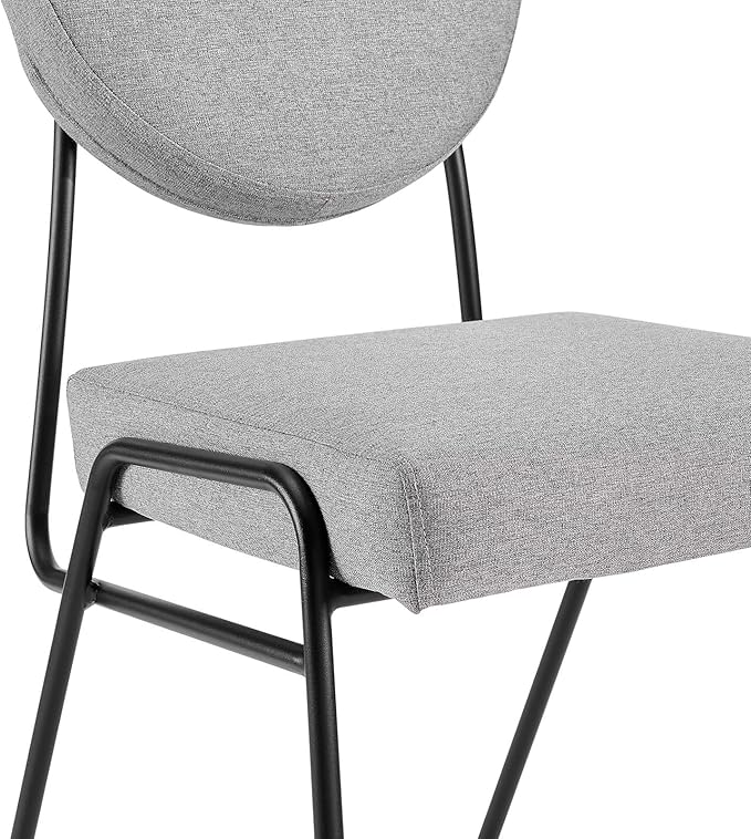 Modway Craft Fabric Upholstered Side Dining Chair in Black Light Gray