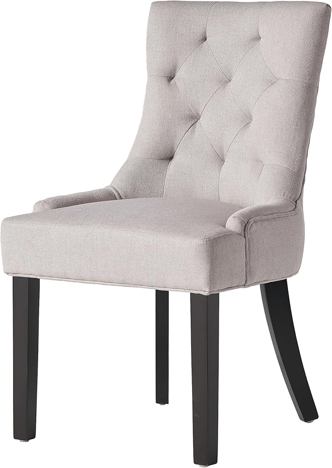 Christopher Knight Home Hayden Fabric Dining Chairs, 2-Pcs Set,Polyester, Light Grey