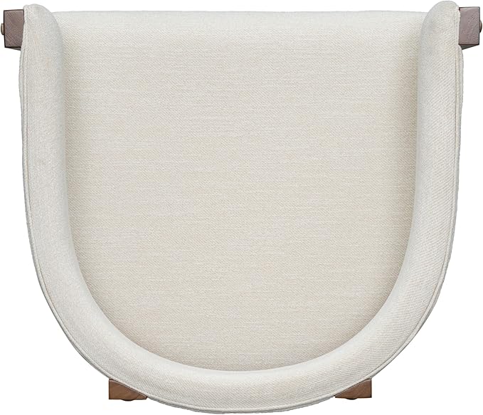 Christopher Knight Home Set of 2 Arley Modern Fabric Upholstered Dining Armchair, Sturdy Wooden Kitchen Side Chair with Ergonomic Backrest and Footrest, Soft Padded Barrel Accent Chair, Beige+Walnut