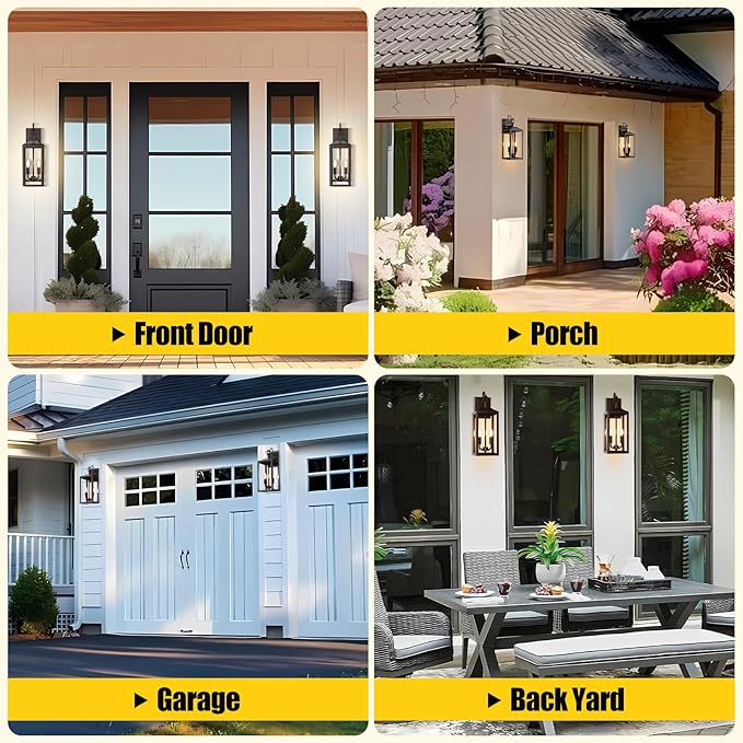18'' Large Outdoor Wall Lights, Exterior Waterproof Modern Wall Sconce Light Fixture, Industrial Front Porch Light with Clear Glass, Oil Rubbed Bronze Anti-Rust Outdoor Lights for House Garage Doorway