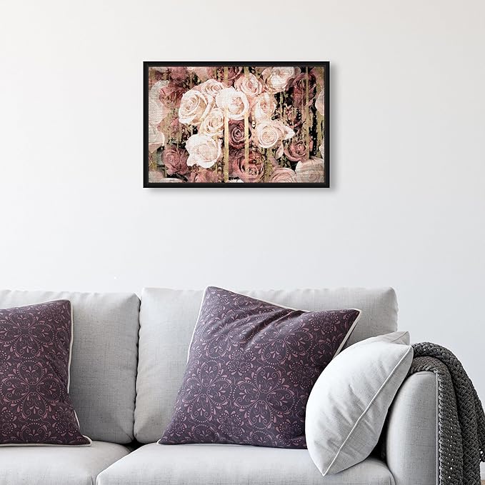 The Oliver Gal Artist Co. Floral and Botanical Framed Wall Art Canvas Prints 'Shabby Chic Romance' Florals