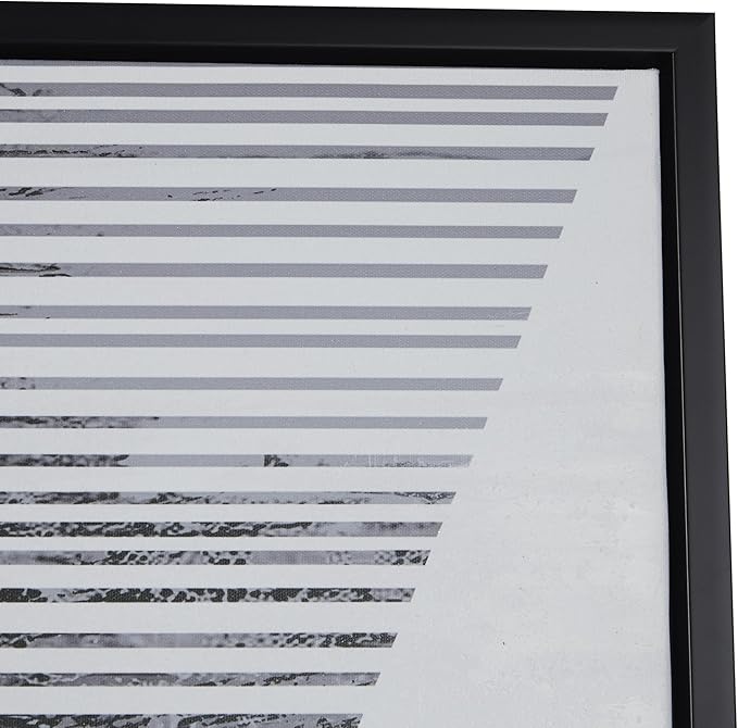 Deco 79 Canvas Geometric Framed Wall Art with Black Frame, 66" x 2" x 48", Black