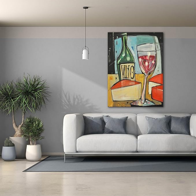 Epic Graffiti 'Red Wine And Cheese' by Tim Nyberg, Canvas Wall Art, 40"x54"