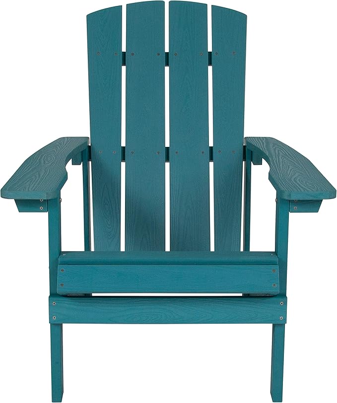 Flash Furniture Charlestown Poly Resin Adirondack Chair - Sea Foam - All Weather - Indoor/Outdoor - Set of 4