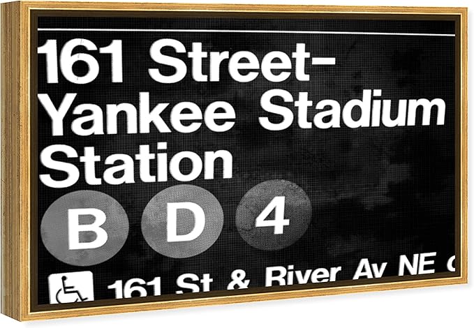 Cities and Skylines Framed Wall Art Canvas Prints 'Yankee Stadium' United States Cities