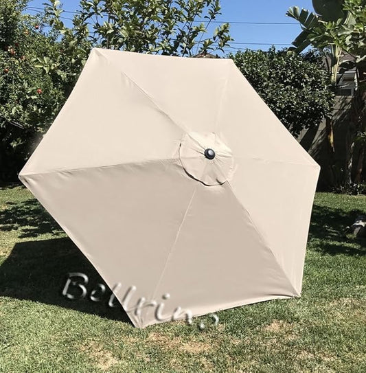 BELLRINO DECOR Replacement " STRONG & THICK " Umbrella Canopy for 9ft 6 Ribs (Canopy Only) (LIGHT COFFEE)