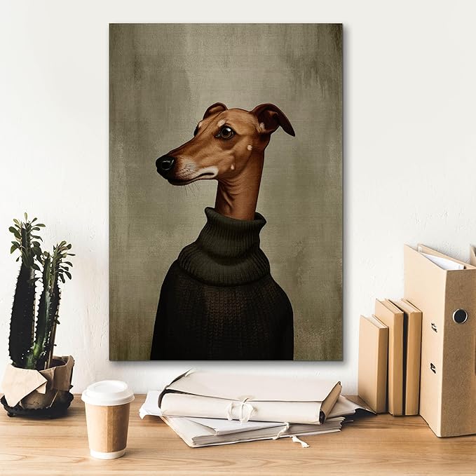 Epic Graffiti 'Green Sweater Dog' by Svetlana Aleynikova Canvas Wall Art, 18" x 26"