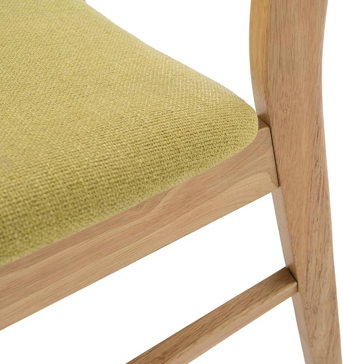 Christopher Knight Home Lucious Fabric / Oak Finish Dining Chairs, 2-Pcs Set, Green Tea