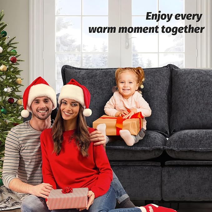 GUEAPY Cloud Couch Power Reclining Sofa Loveseat-Oversized Reclining Sectional Couches, Modern Power Recliner Sofa/Couches for Living Room, Comfortable Recliner Couches with Soft Upholstery Pillows