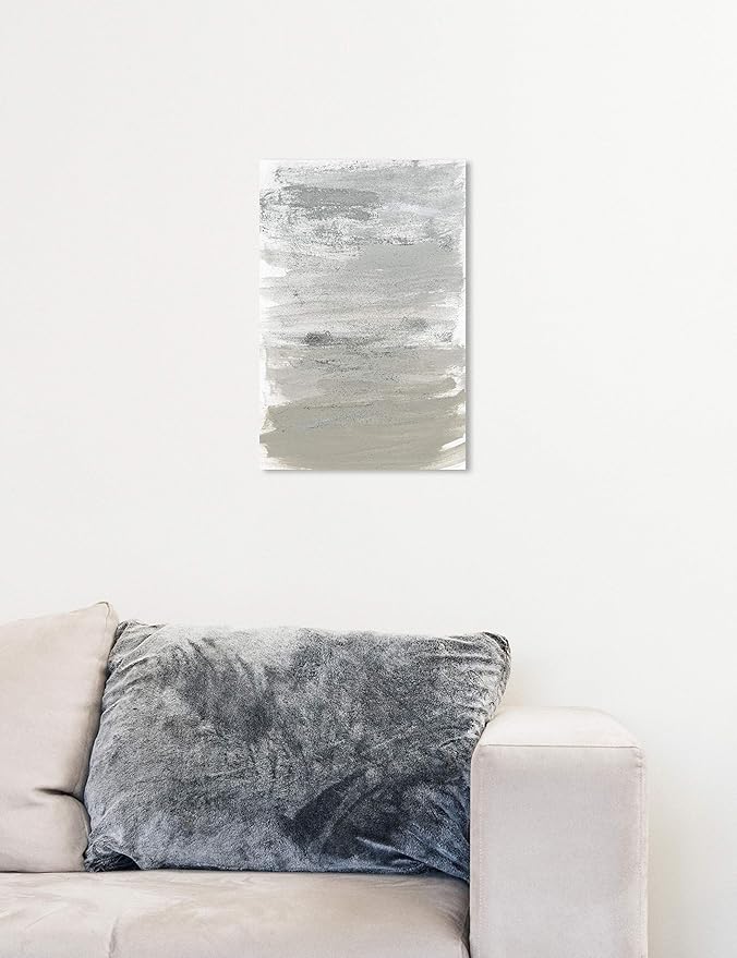 The Oliver Gal Artist Co. Oliver Gal 'Silver Storm' Gray Abstract Wall Art Print Premium Canvas 10" x 15"