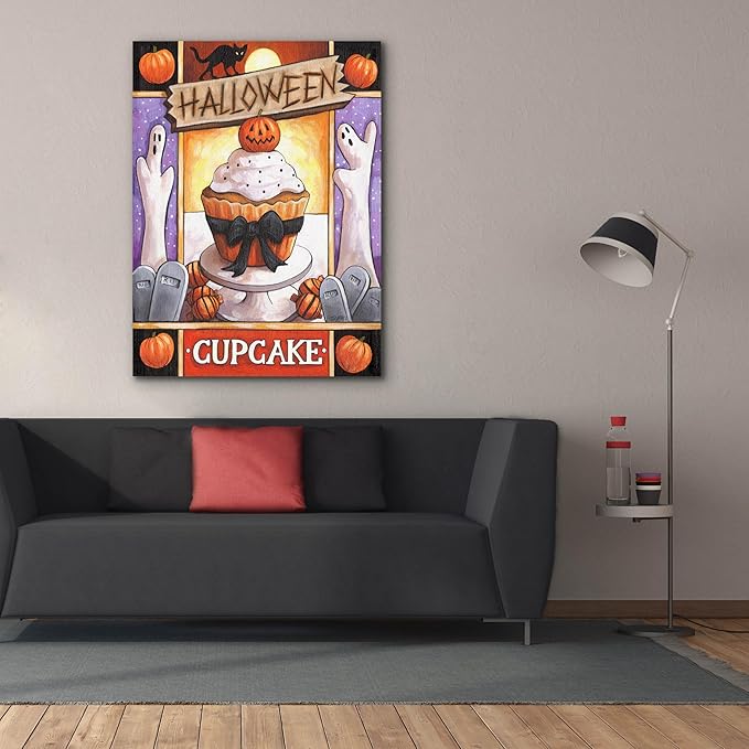 Epic Graffiti 'Halloween Cupcake' by Cathy Horvath-Buchanan Canvas Wall Art, 40" x 54"