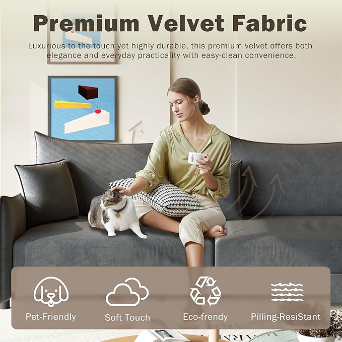 Eafurn 82" Oversized Loveseat Convertible Pull Out Sleeper Sofa Couch Bed King Size, 3-in-1 Sleeper Loveseat Sofa Lounge Chaise with Pull Out Bed and Curved Armrest | Removable Cushions