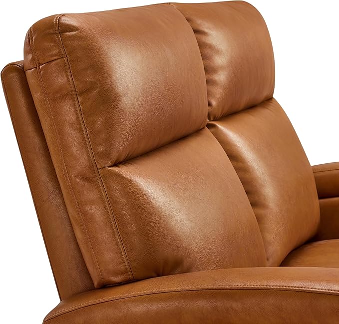 MCombo Zero Wall Recliner Loveseat, 2-Seat Power Wall Hugger Sofa with USB & Type-C Dual Ports, for Small Space, Living Room, RV PR646 (Cognac Brown, Loveseat)
