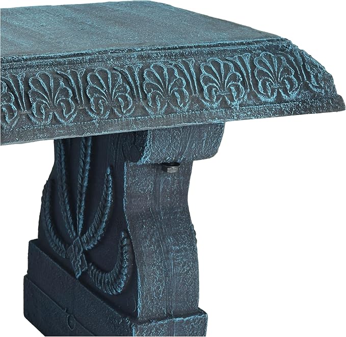 Arcadia Garden Products BE01B Outdoor Fiberclay Garden Bench for Patio, Porch, Park, Lightweight and Durable Outside Furniture Decor, Brushed Teal
