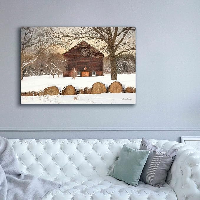 Epic Graffiti 'Snowy Vermont Barn' by Lori Deiter, Canvas Wall Art, 60"x40"