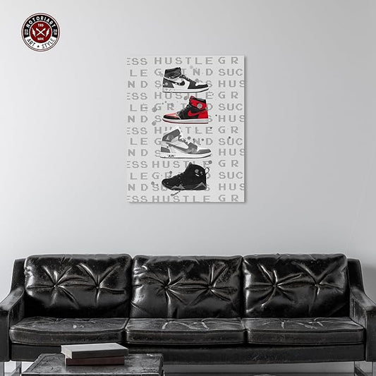 Hype Sneakers Gallery Wrapped Sneaker 1 Piece Canvas Wall Art, 30" x 36", Gallery Wrapped