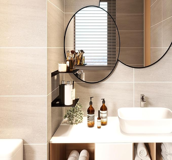 Small Wall Shelf,3.0mm Aluminum Alloy Small Floating Shelf,for Bathroom, Bedroom, Living Room, Kitchen,Office(14 inch Floating Shelf)