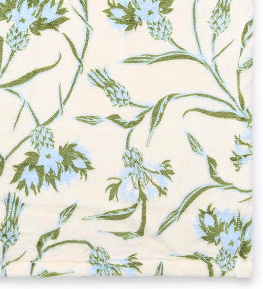 Oversized Throw, Bachelor Buttons Blue Green, One Size