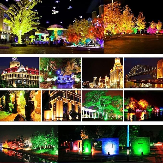 LED Flood Lights,WS2811 Pixel RGB Flood Light, 10W-RGB addressable Pixel floodlight, DC12-24V Input IP65, for Outdoor Decorative/Garden/Stage Lighting/Christmas Party (1PCS-WS2811-10W-B)