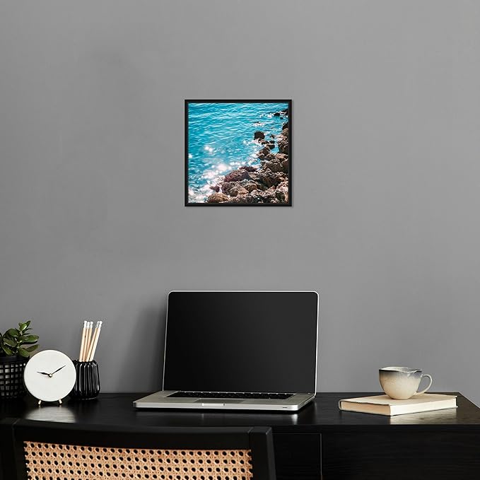Italian Summer Landscape Photography Canvas Wall Art by Notoriart, Black Floater Frame, 12"x12"