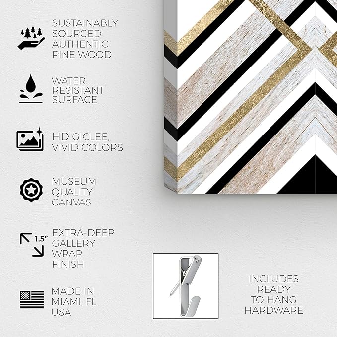 Abstract Wall Art Canvas Prints 'Earthy Lux' Geometric, 36x54, Brown, Gold